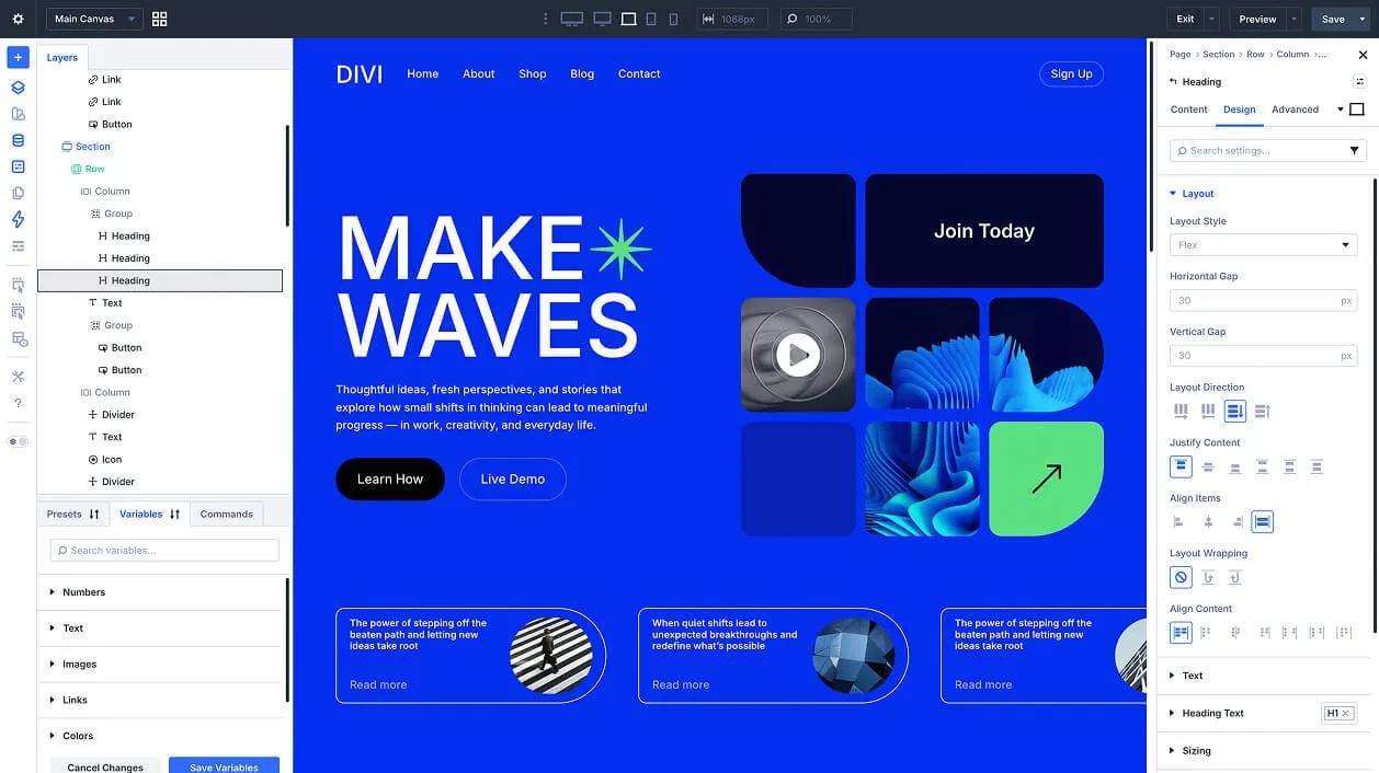 Divi 5 Visual Builder — la nuova interfaccia
